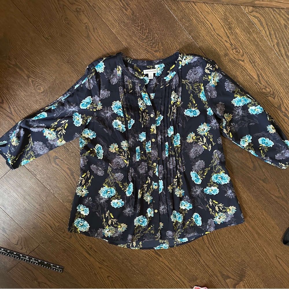 Croft and Barrow Floral Pleated Blouse